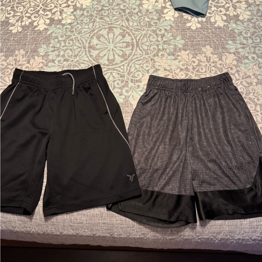 Kids Black and Gray Athletic Shorts